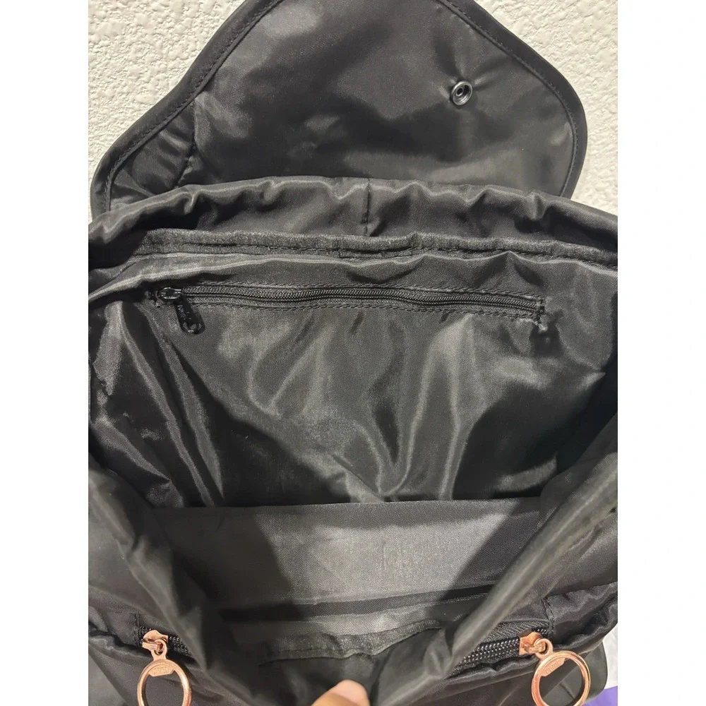 PUMA Black Backpack Drawstring Flap Top Zip Closure, Adjustable Straps, Pockets